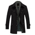 Men's Woolen Overcoat Medium Length Scarf Collar Cotton